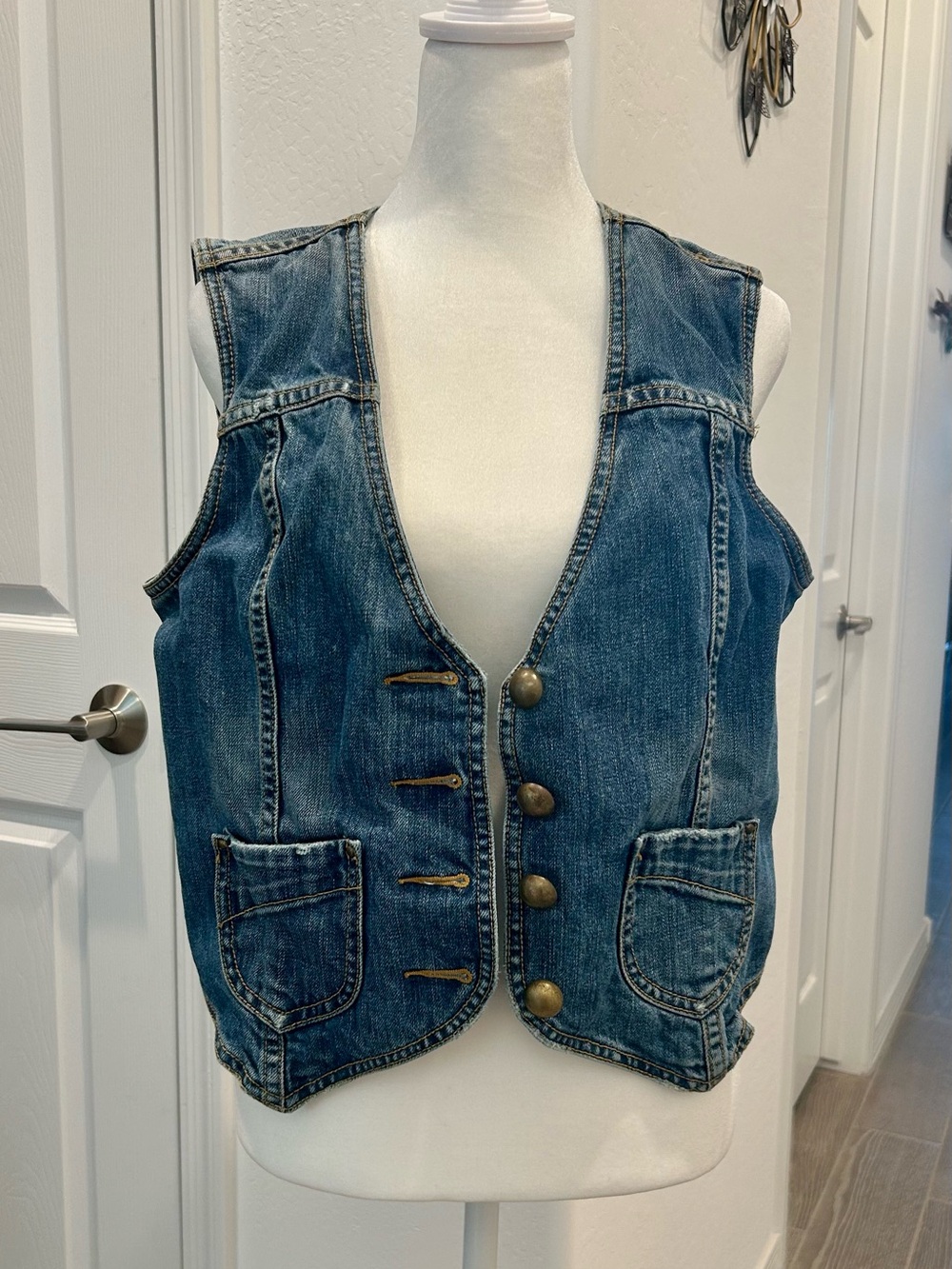 Old Navy Light Blue Denim Vest - Classic Label